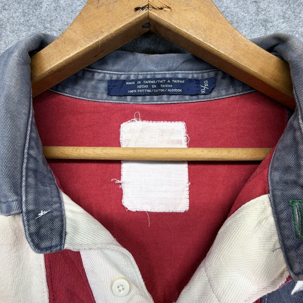Vintage Tommy Hilfiger Rugby Polo Shirt USA American Flag Size XL 90s - Picture 2 of 7
